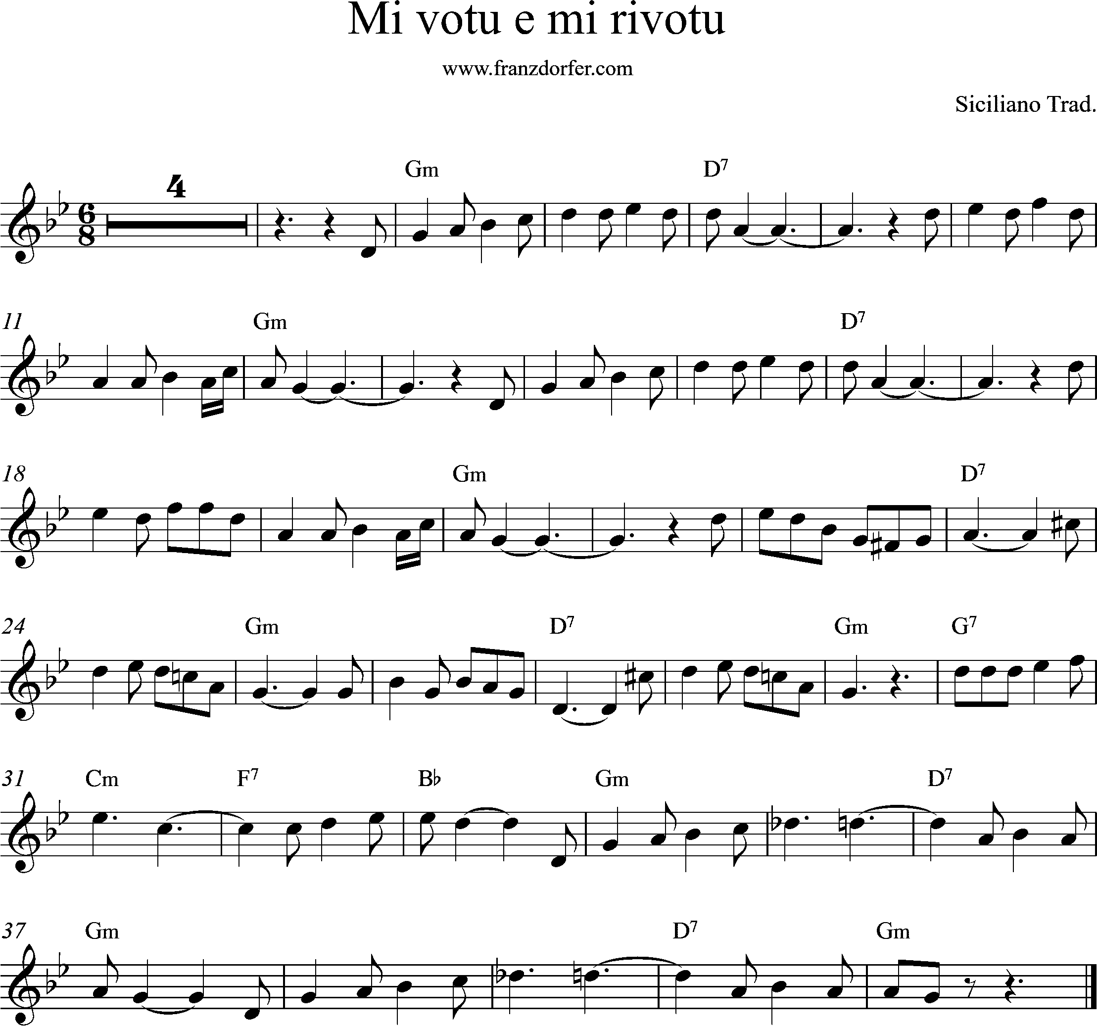 sheetmusic, mi votu, gm